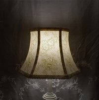 Green and White Floral Lampshade, Vervain Fabric
