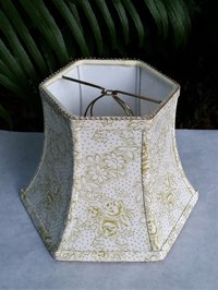 Green and White Floral Lampshade, Vervain Fabric