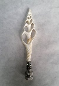 Sea Shell Lamp Finial, Tall Off White Spindle