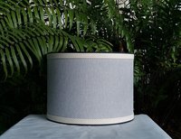 Drum Lampshade, Blue Ticking, Custom Lamp Shade