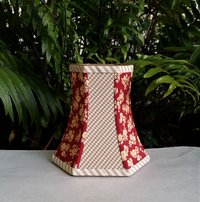 Floral Lampshade, Tomato Red and Beige Gingham Lamp Shade