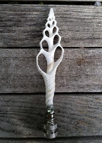 Sea Shell Lamp Finial, Tall Off White Spindle