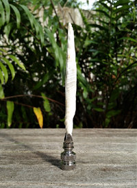 Sea Shell Lamp Finial, Tall Off White Spindle