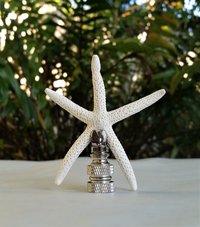 Lamp Finial, Starfish, Off White