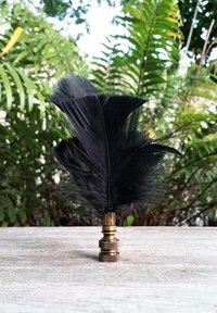 Feather Lamp Finial, Black