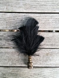 Feather Lamp Finial, Black