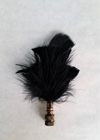 Feather Lamp Finial, Black