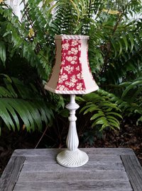 Floral Lampshade, Tomato Red and Beige Gingham Lamp Shade