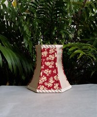 Floral Lampshade, Tomato Red and Beige Gingham Lamp Shade