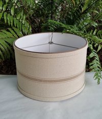 Lamp Shade, Natural Taupe Grain Sack, Drum Lampshade