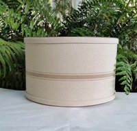 Lamp Shade, Natural Taupe Grain Sack, Drum Lampshade