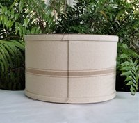 Lamp Shade, Natural Taupe Grain Sack, Drum Lampshade