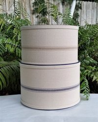 Blue Grain Sack Lampshade, Drum Lamp Shade