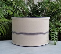 Blue Grain Sack Lampshade, Drum Lamp Shade