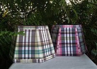 Pink Blue Lampshade,Madras, Hexagon Lamp Shade