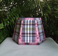 Pink Blue Lampshade,Madras, Hexagon Lamp Shade