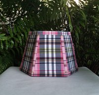 Pink Blue Lampshade,Madras, Hexagon Lamp Shade