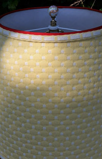 Large Table Lamp Off White, Custom Yellow Lampshade