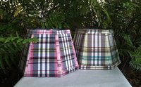 Pink Blue Lampshade,Madras, Hexagon Lamp Shade