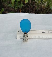 Turquoise Lamp Finial, Oval Glass Rock