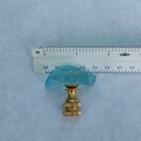 Light Aqua Lamp Finial, Clear Glass Rock