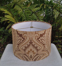 Velvet Drum Lampshade, Brown Paisley Lamp Shade