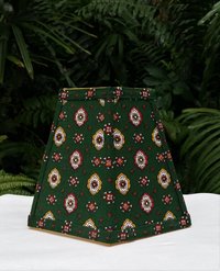 Green or Red Foulard French Country Fabric Lampshade, Clip On Lamp Shade