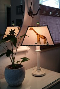 Child Lampshade, Embroidered Animals Lamp Shade