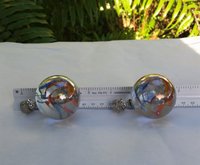 Large Iridescent Lamp Finial, Clear Red Blue