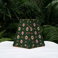 Green or Red Foulard French Country Fabric Lampshade, Clip On Lamp Shade