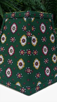 Green or Red Foulard French Country Fabric Lampshade, Clip On Lamp Shade