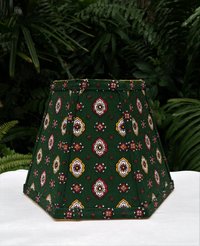 Green or Red Foulard French Country Fabric Lampshade, Clip On Lamp Shade