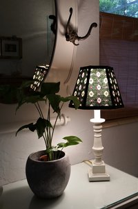 Green or Red Foulard French Country Fabric Lampshade, Clip On Lamp Shade