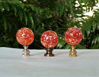 Large Orange Dot Lamp Finial