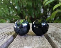 Black Lamp Finial, Glossy or Iridescent