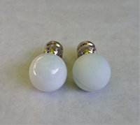 Opal White Lamp Finial, Shiny or Frosted Glass Marble