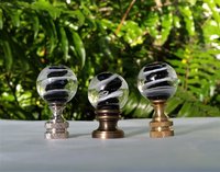 Clear Black White Embedded Swirls Lamp Finial