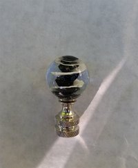 Clear Black White Embedded Swirls Lamp Finial