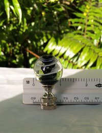 Clear Black White Embedded Swirls Lamp Finial