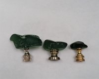 Sea Glass Lamp Finial, Dark Green