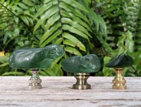 Sea Glass Lamp Finial, Dark Green