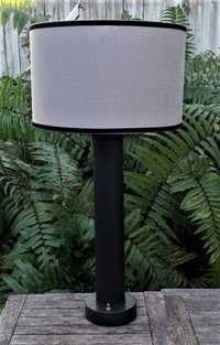 Black Metal Lamp, Custom Lampshade