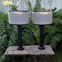 Black Metal Lamp, Custom Lampshade