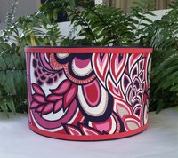 Hot Pink Navy Lampshade Duralee Fabric Drum Lamp Shade