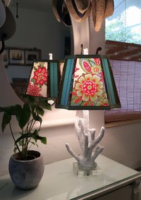 Hot Pink Blue Floral Lampshade