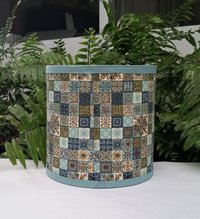 Mid Century Lampshade, Atomic Vintage Fabric Lamp Shade