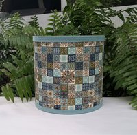 Mid Century Lampshade, Atomic Vintage Fabric Lamp Shade