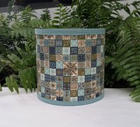 Mid Century Lampshade, Atomic Vintage Fabric Lamp Shade