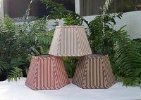 Black Blue Tan Stripe Hexagon Clip On Lampshade