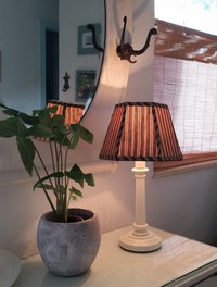 Black Blue Tan Stripe Hexagon Clip On Lampshade